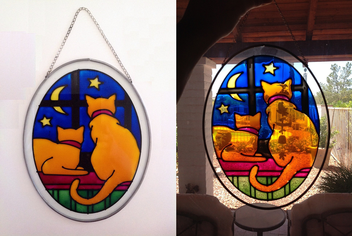 Faux Stained Glass Cats