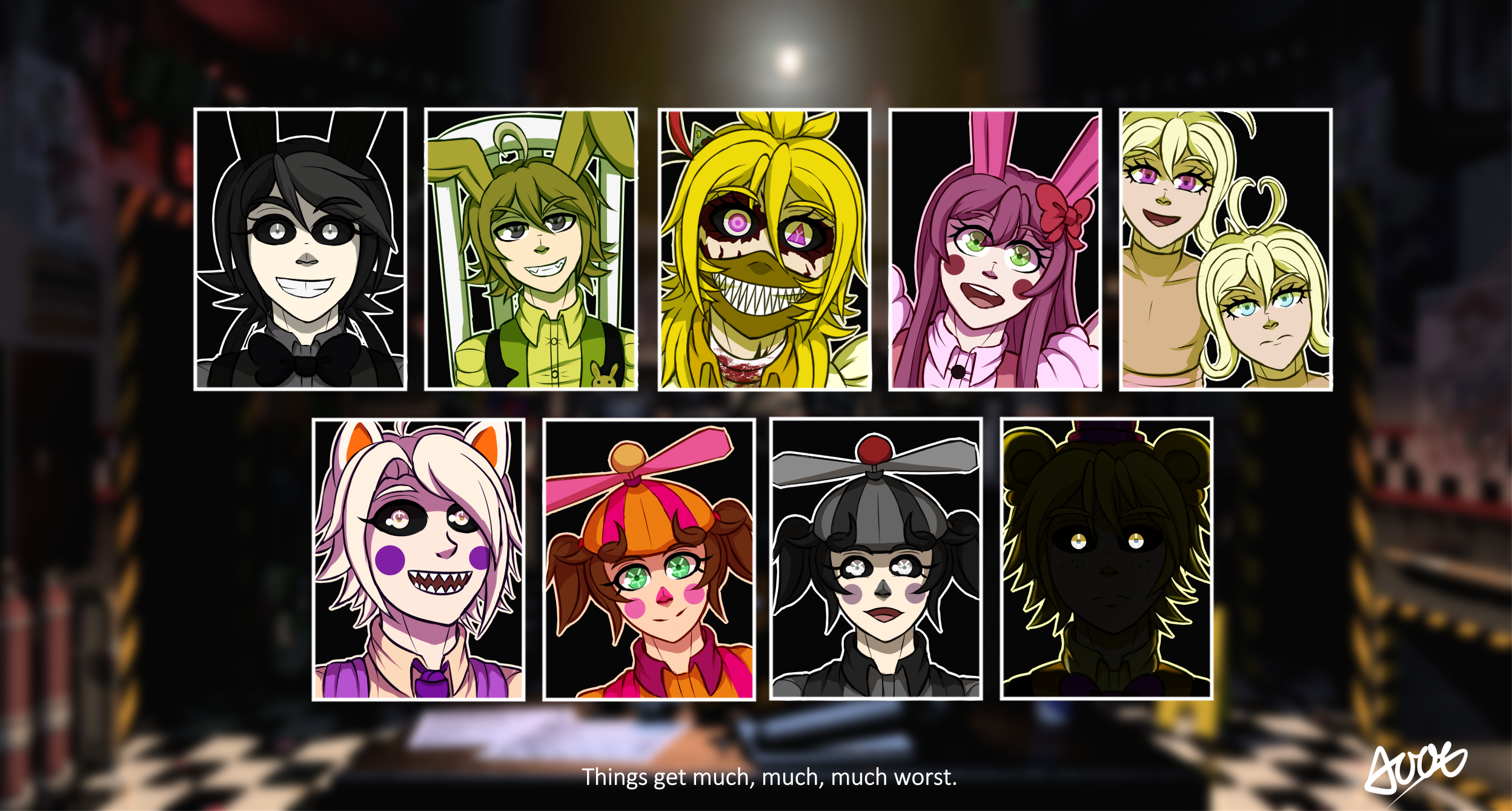 hello freddit , this is the part 4 of the ucn roster but with fan game  animatronics , its finally finished , there's a second page for a dee dee  roster /