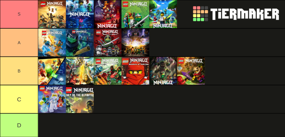 Ninjago Seasons (w/ Dragons Rising) Tier List (Community Rankings