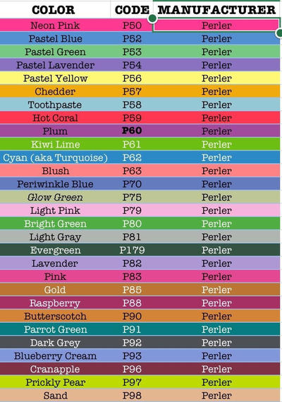 Perler Color Chart by mommyisanerd on DeviantArt