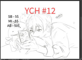 ych #12 laying with a phone 