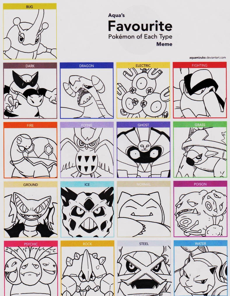 My Favourite Pokemon By Type - Meme by aquamizuko by Rohanite