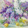 lilac in a vase.