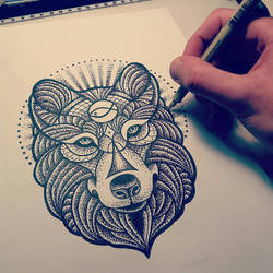 Wolf dotwork