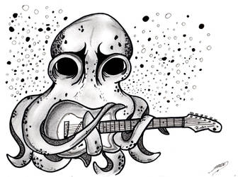 Octopus and a guitar inspired by John Frusciante