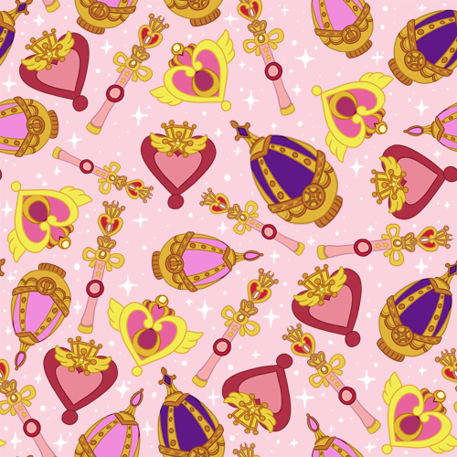 Cute Pink Anime Tiled Background