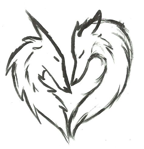 wolf love drawing