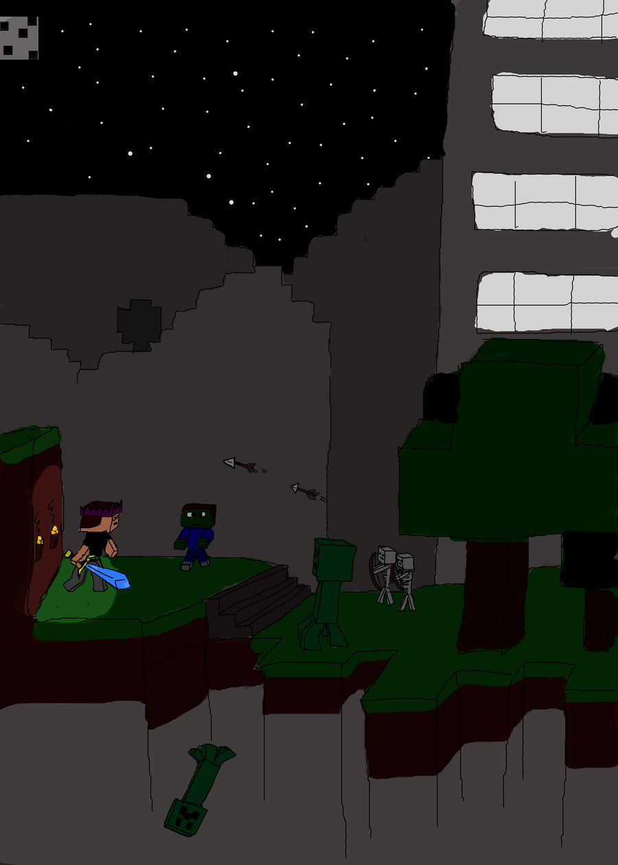 Minecraft Fight Coloured by CLOSEDEYES15 on DeviantArt