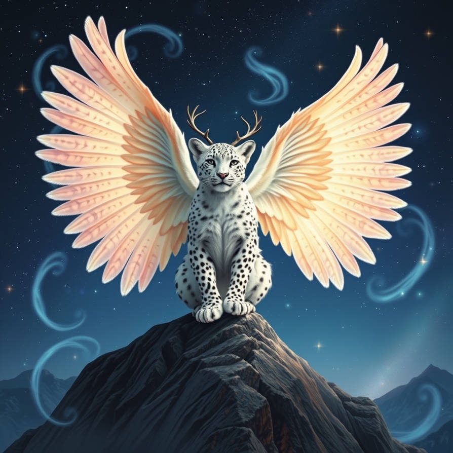Magic Leperd Magical Leopard With Colourful Wings On Mountain by AutherTiza on ...