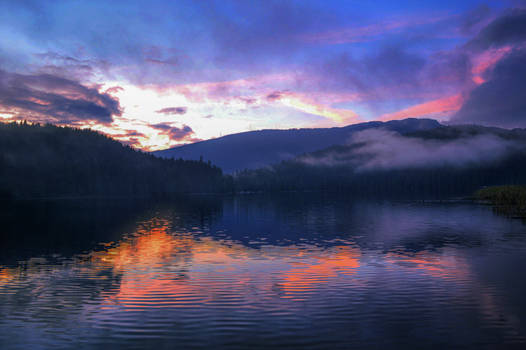 Sunset over Sasamat Lake