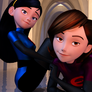 Helen Parr and Violet hallway