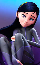 Violet Parr curled up