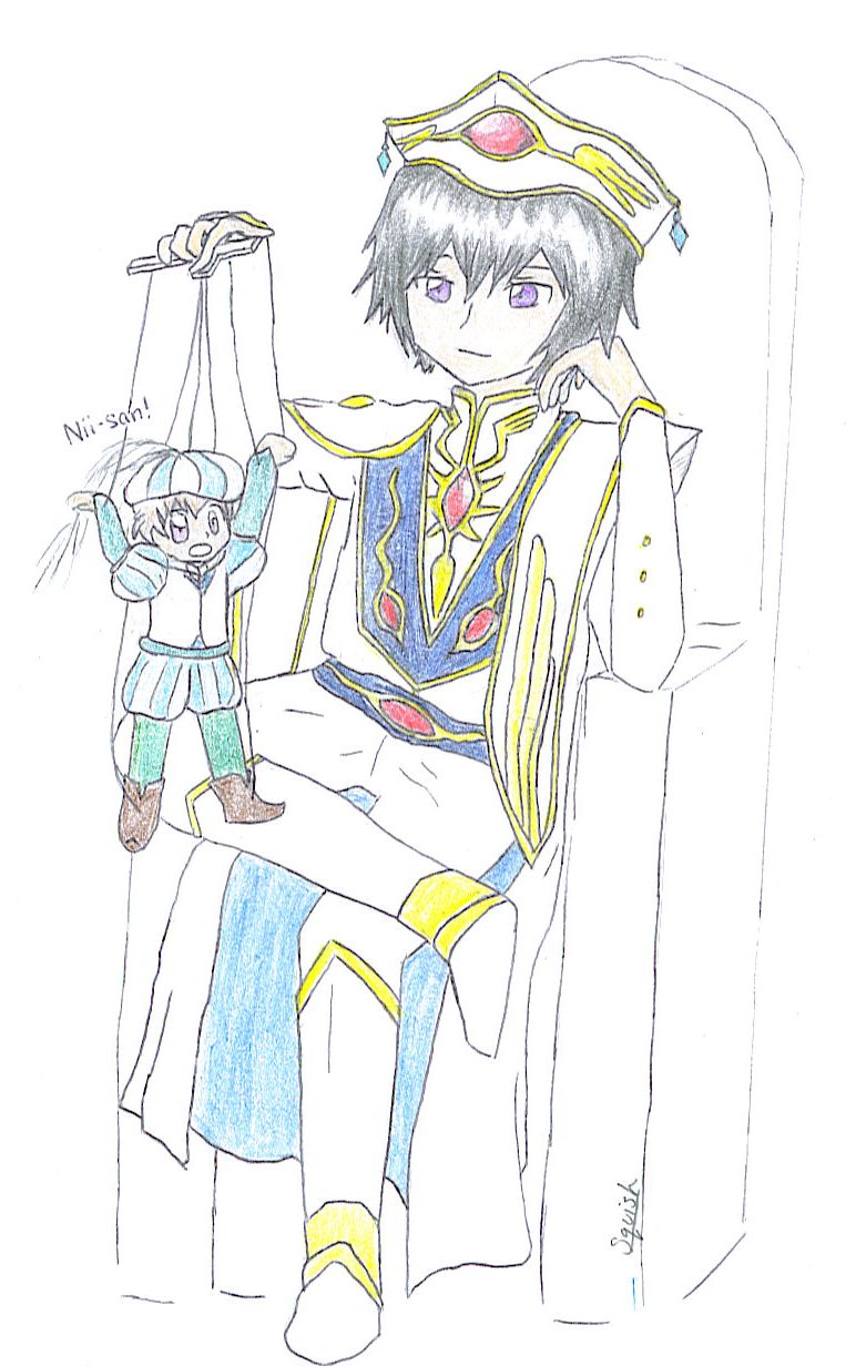 Prince Lelouch and Rolo Puppet