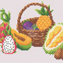 Tropical Fruit Basket Cross Stitch Pattern