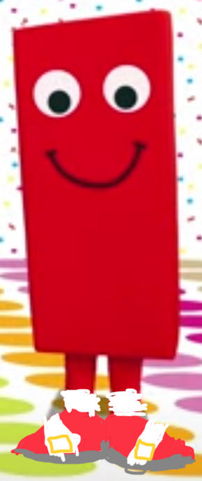 Modern younger rectangle wearing red sonic shoes