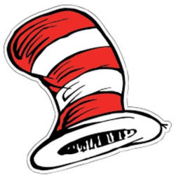 The Cat's Red and White Striped Top Hat