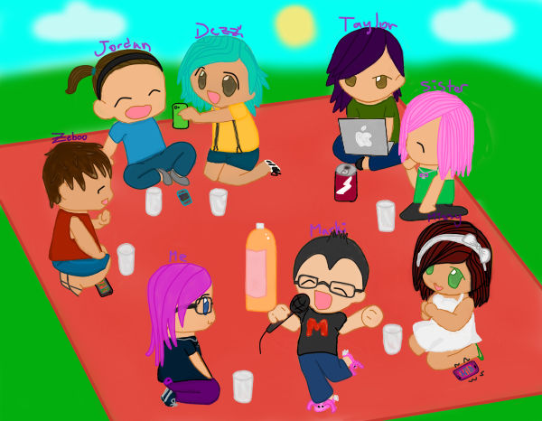 Group drawing of friends by ImmaMooFish on DeviantArt