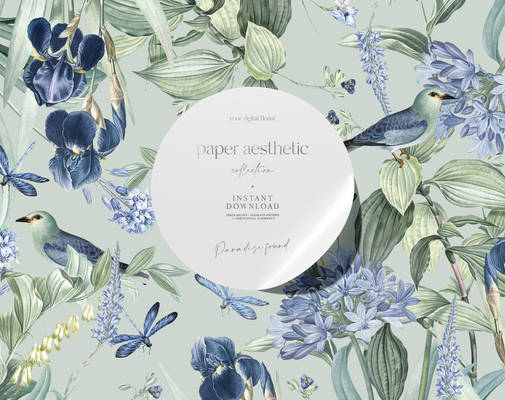 Mint Floral Luxury Paper Pack