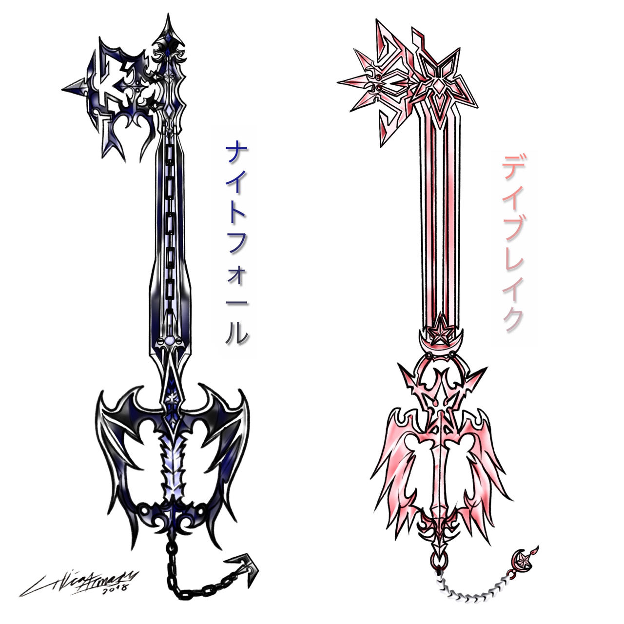 Keyblade Designs NighfallDaybreak! by LilliaKH on DeviantArt
