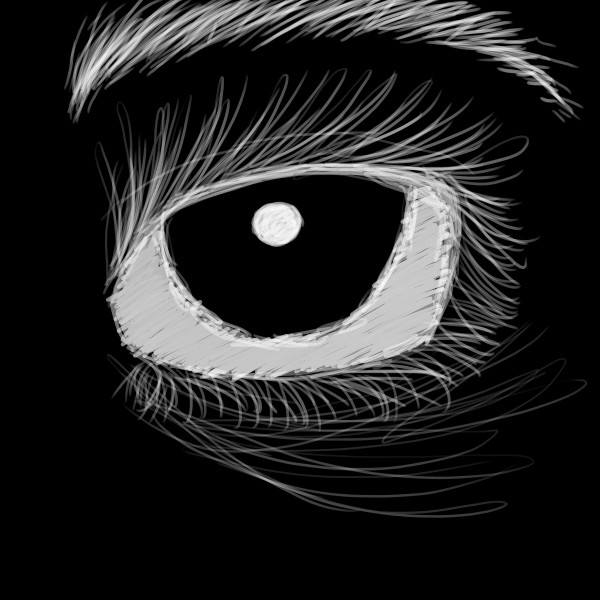 Black And White Creepy Eye