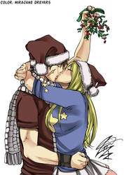 Natsu and Lucy Kiss Christmas