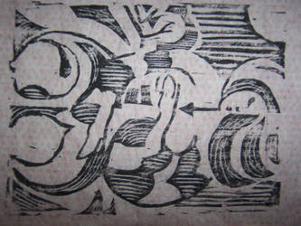 Abstract stamp pressed