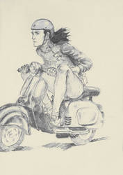 Loki and his Vespa