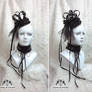 Top hat and collar lolita style - All black