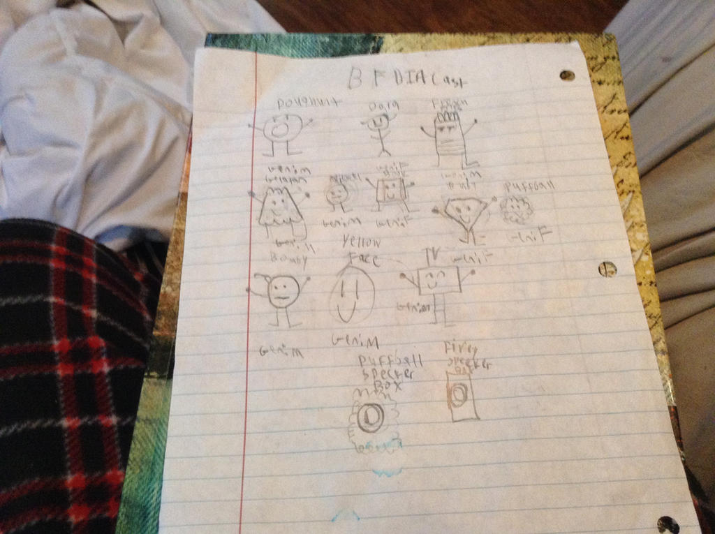 Notepad Bfb Battle for Dream Island Again Characters by CartoonCreator2000 on ...
