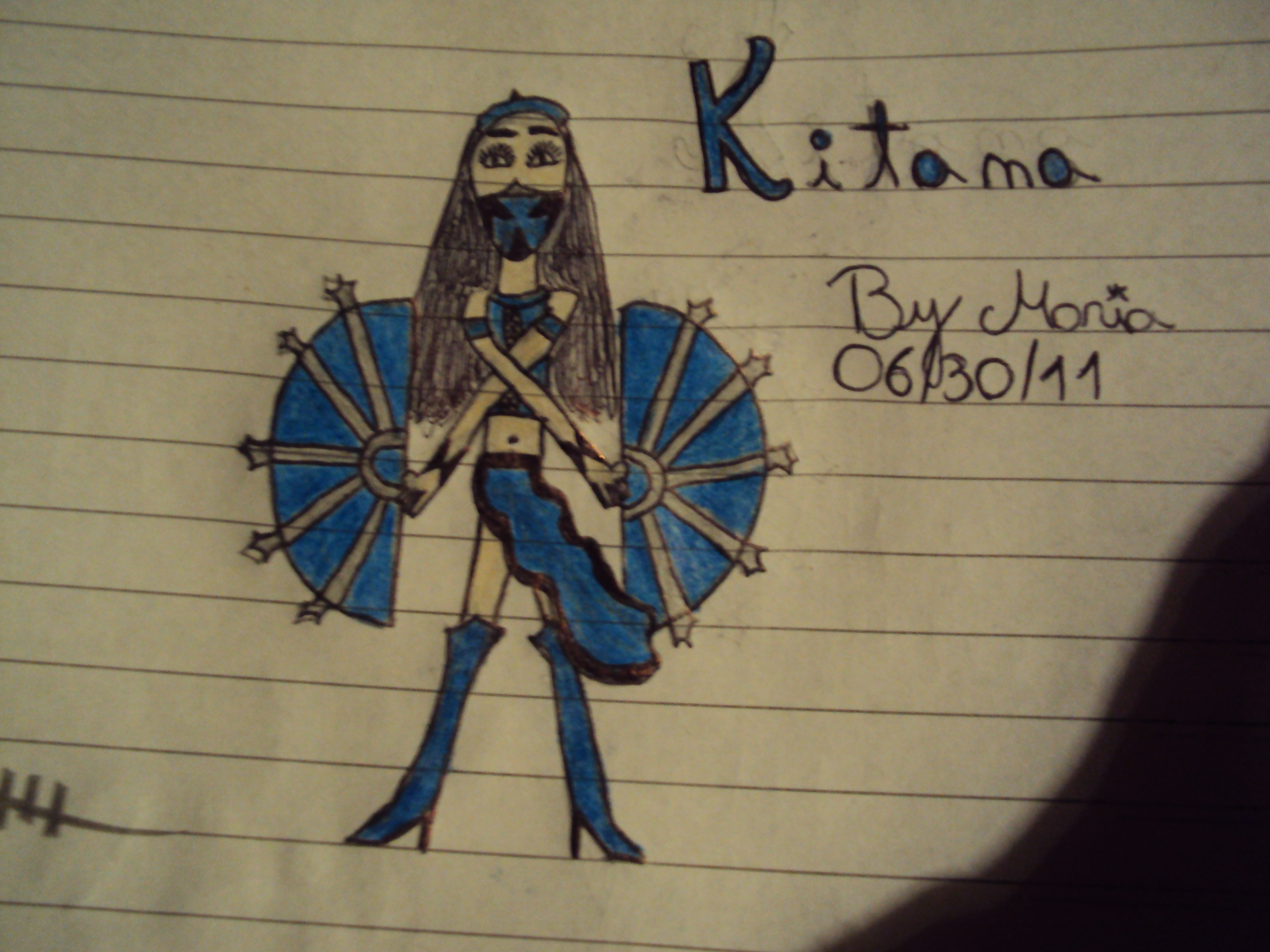 My first drawing of Kitana xD