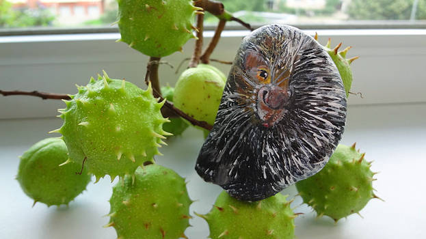 Porcupine with sharp spikes