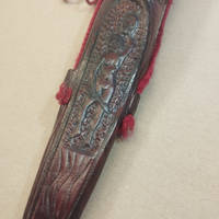 Knife case in 16th century style, closeup