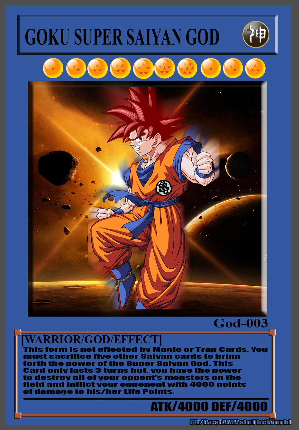 Goku Super Saiyan God Yugioh Card by dbzAfterMath on DeviantArt