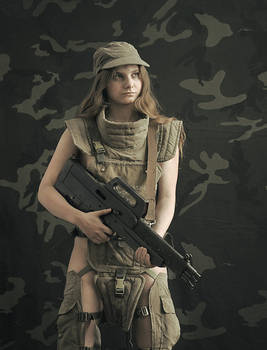 Olga with rifle #2