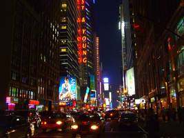 Down the steet, Times Square.