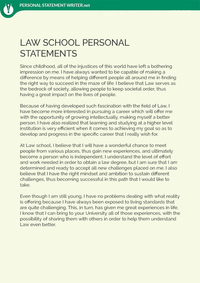 personal statement for law apprenticeship