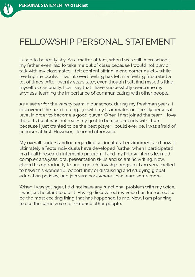 Fellow Examples Fellowship Personal Statement Sample by pssamples on DeviantArt