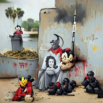 Evil Disney Parody in the Style of Banksy