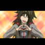 Cute anime woman doing heart gesture with hands