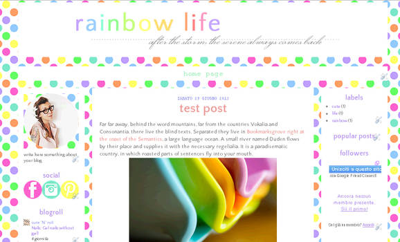 Rainbow Life Template