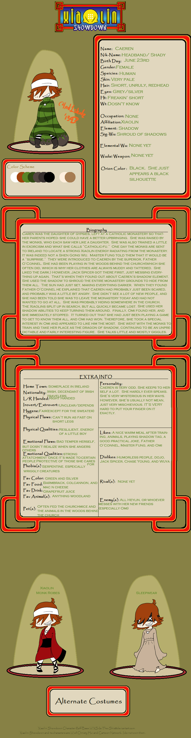 Caeren Character Sheet