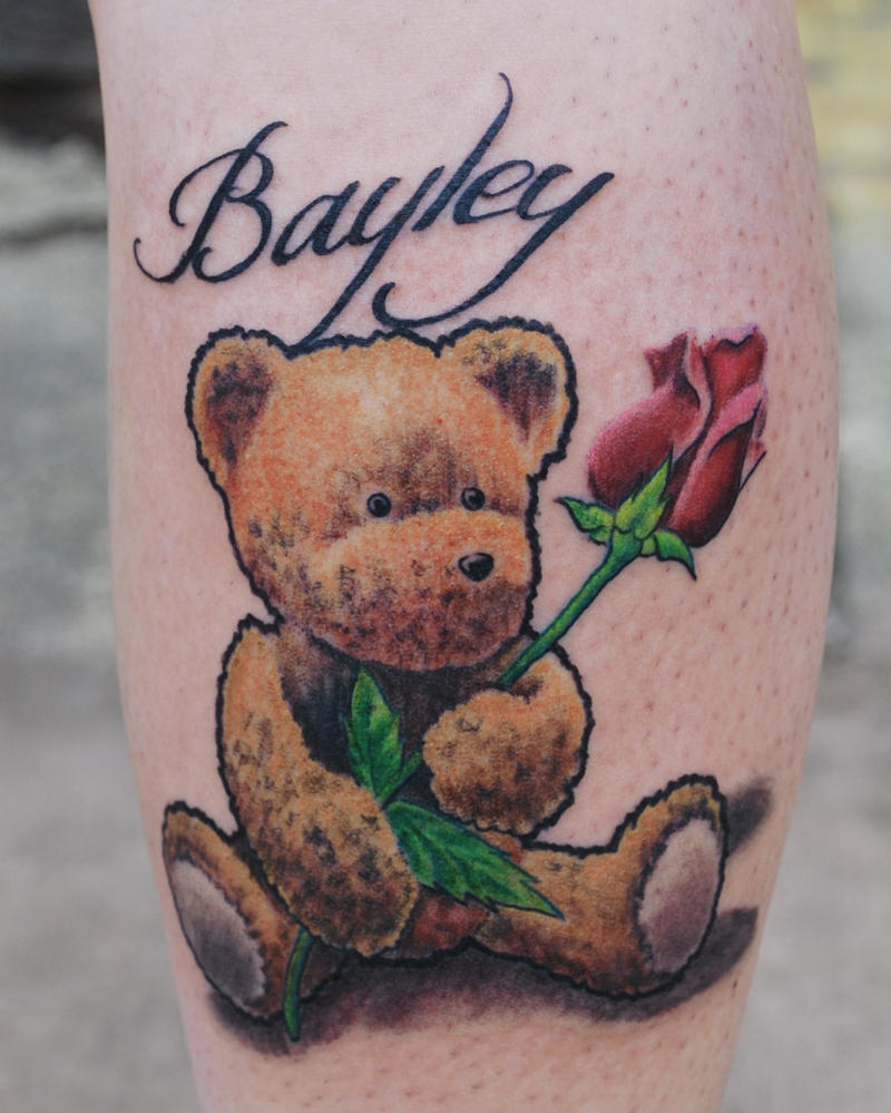 Teddy Bear Rose Tattoo