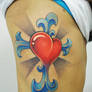 heart cross tattoo