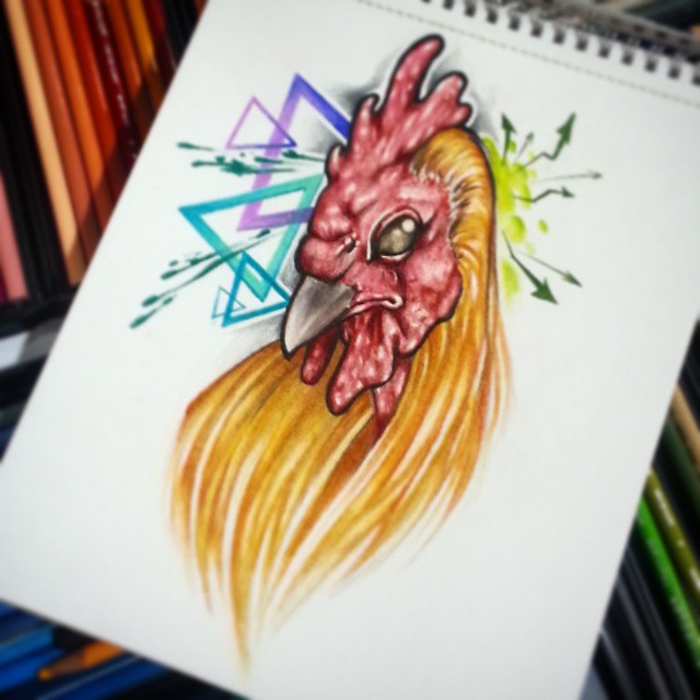 Cock drawing