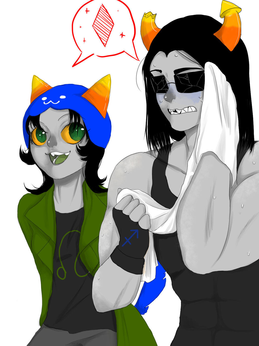 Equius and Nepeta by chizuny on DeviantArt