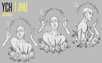 [CLOSED] 3 YCH(peonies) adopt auction | JHU