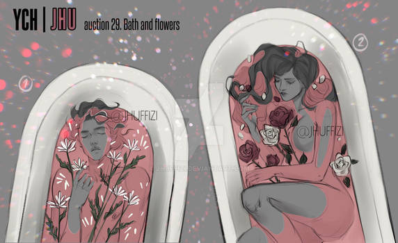 [CLOSED] 29 YCH auction, Bath and flowers | JHU