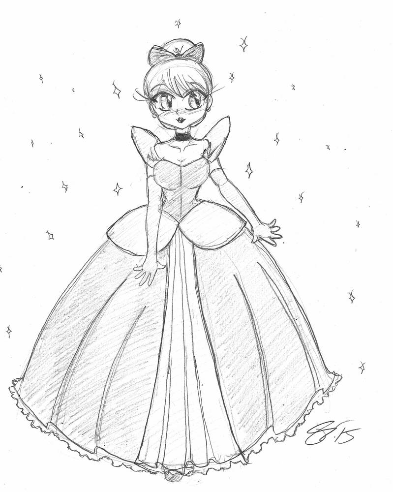 Бальное платье Золушки рисунок