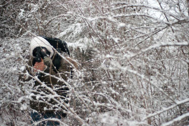 Russian soldier in brush