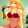 Yang with a glass of wine